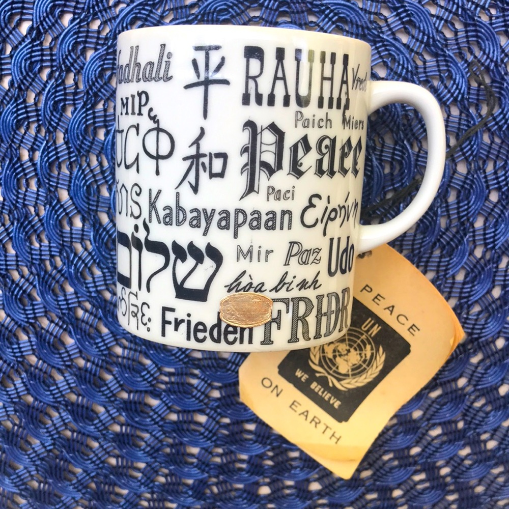 Vintage “PEACE” Coffee Mug United Nations 1966